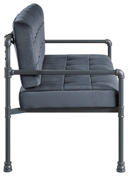 ACME Brantley Loveseat, Gray Velvet/Sandy Gray