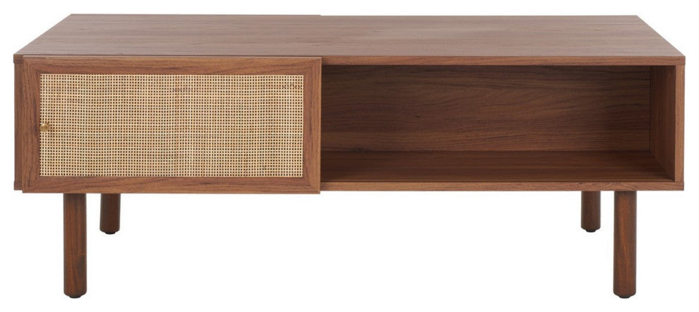 Safavieh Silvanna 2 Door Coffee Table, Walnut/Natural