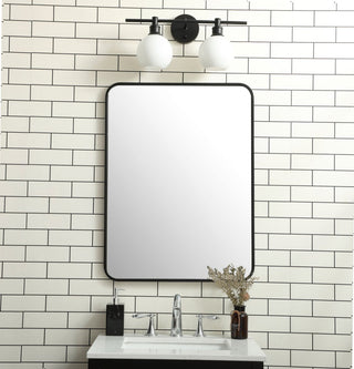 Ellis Soft Corner Metal Rectangular Mirror, Black, 24" x 32"