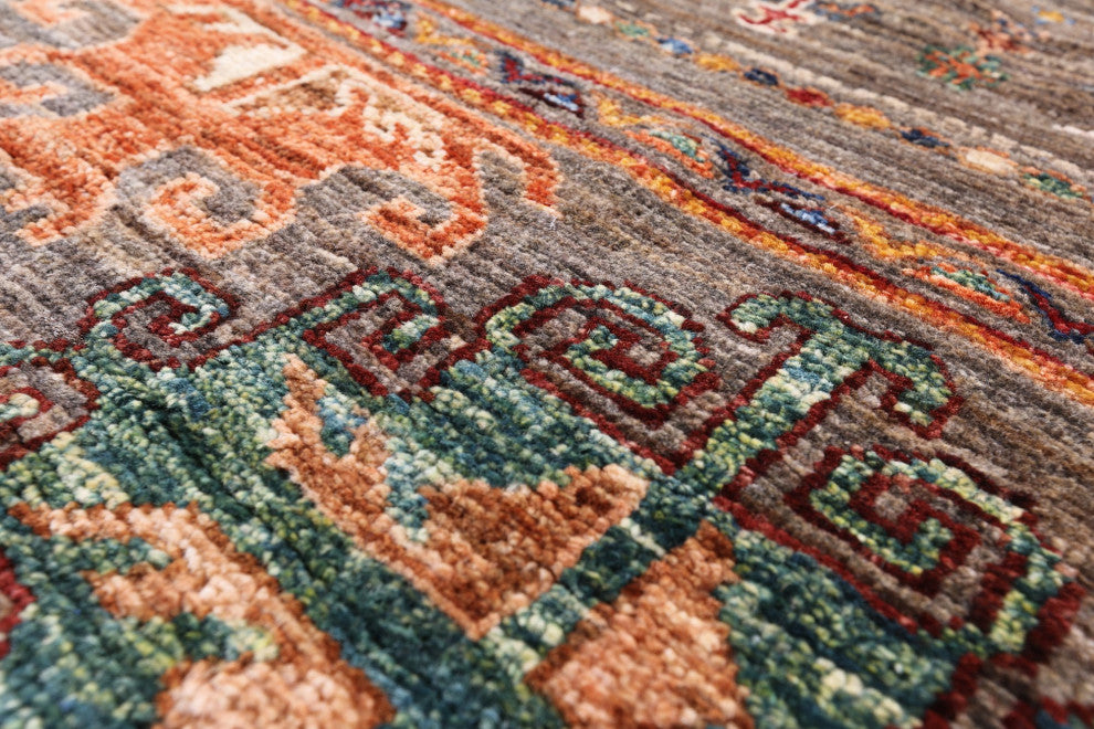 3' 11" X 5' 5" Super Kazak Khorjin Hand-Knotted Wool Rug Q5679