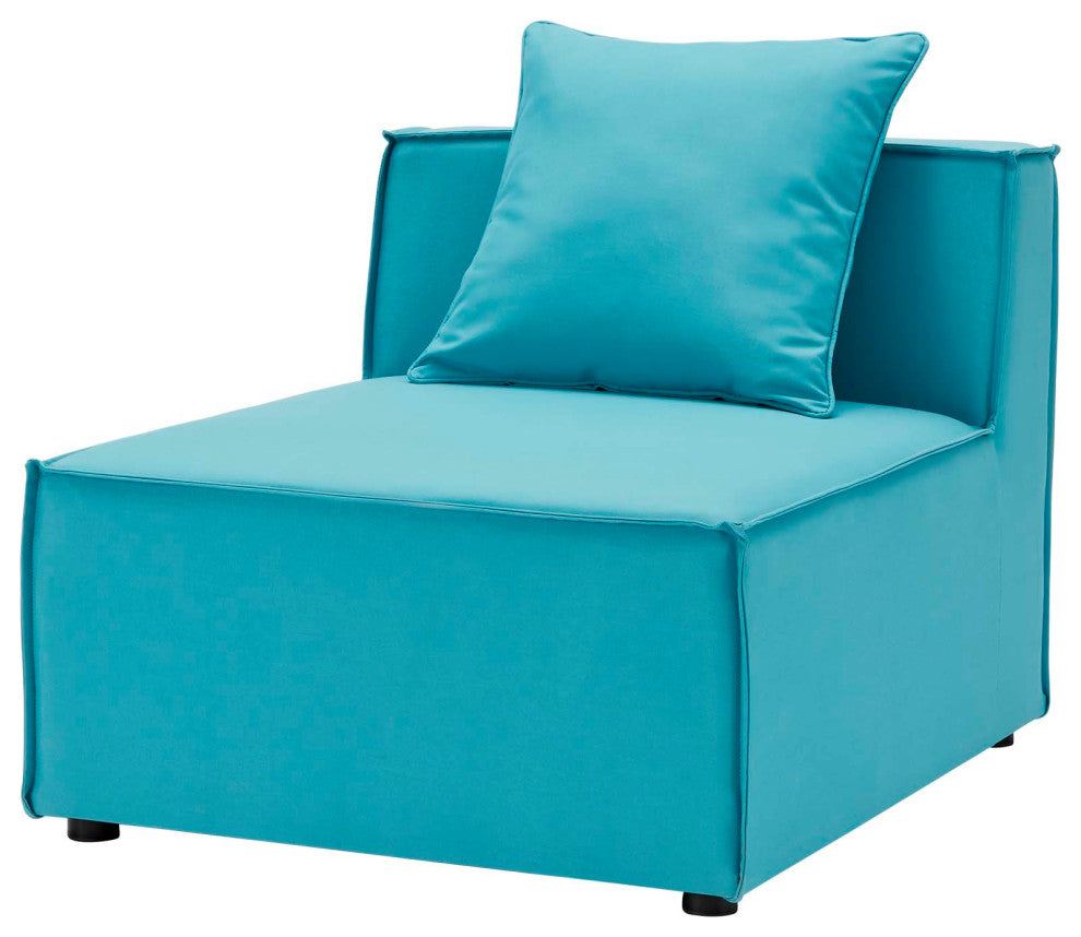 Lounge Sectional Sofa Set, Fabric, Blue, Modern, Outdoor Patio Balcony Garden