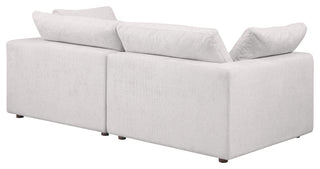 Dante Modular Loveseat Upholstered, Genuine Belfast Fabric, Light Gray