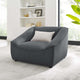 Armchair Accent Chair, Fabric, Dark Gray, Modern, Living Lounge Hospitality