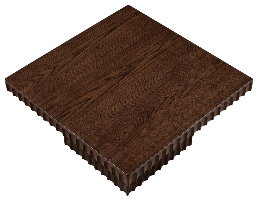 Spencer Oak Veneer Coffee Table, Brown, 12" H, 1 Piece