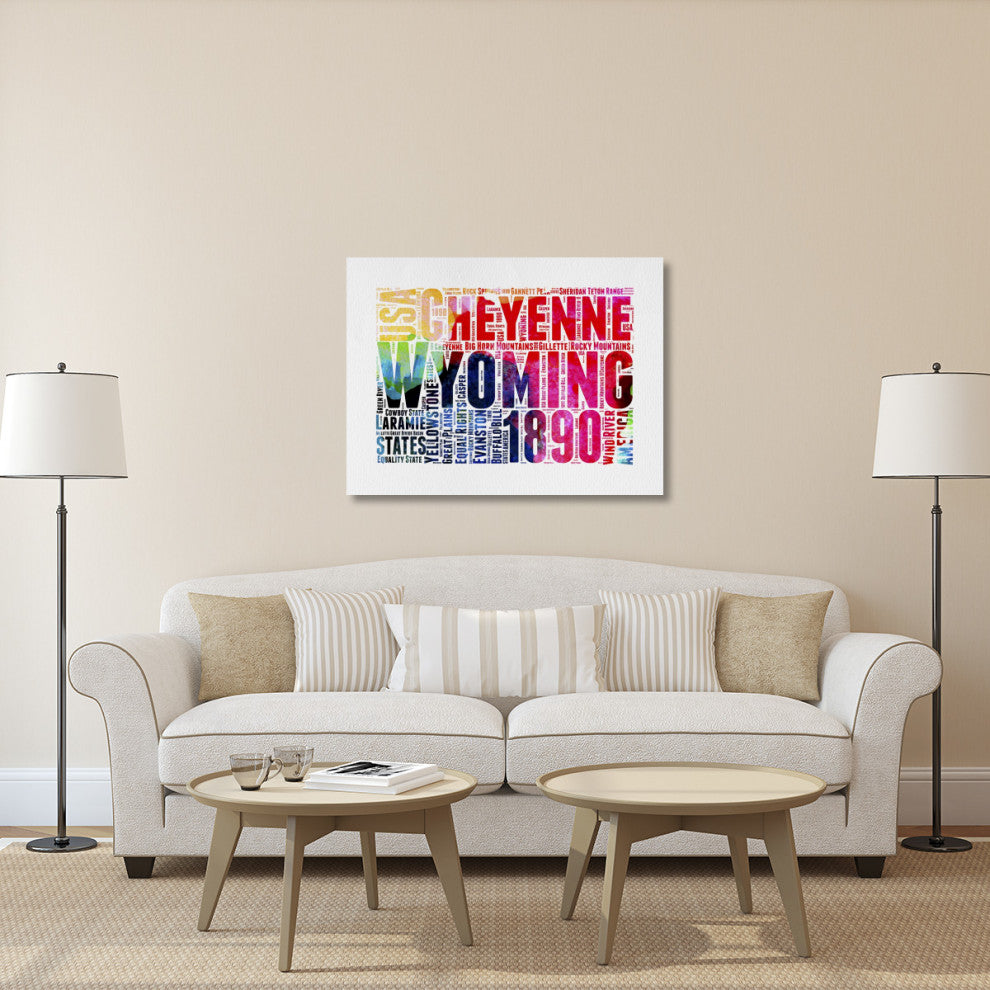 "Wyoming Watercolor Word Cloud" Fine Art Print
