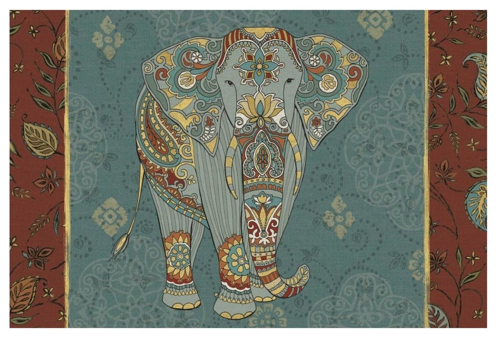 "Elephant Caravan IB" Digital Paper Print by Daphne Brissonnet, 50"x34"