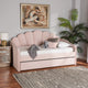 Rankin Modern Light Pink Velvet Daybed, Twin Size, With Trundle