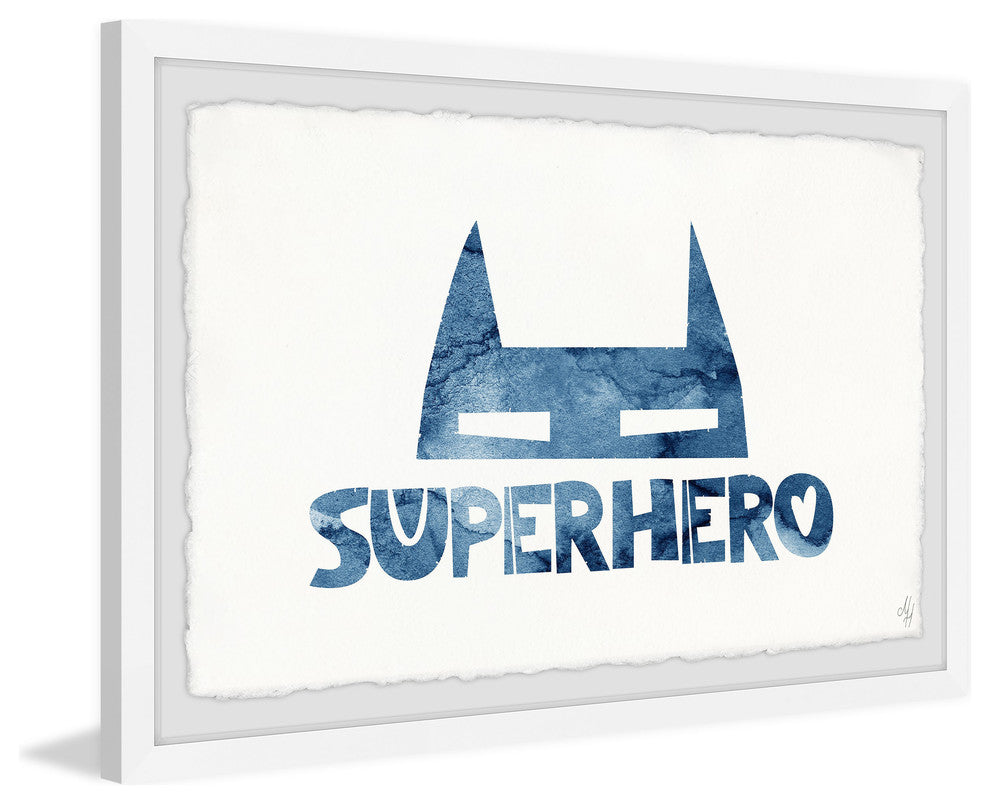 "Superhero Mask" Framed Painting Print, 12"x8"