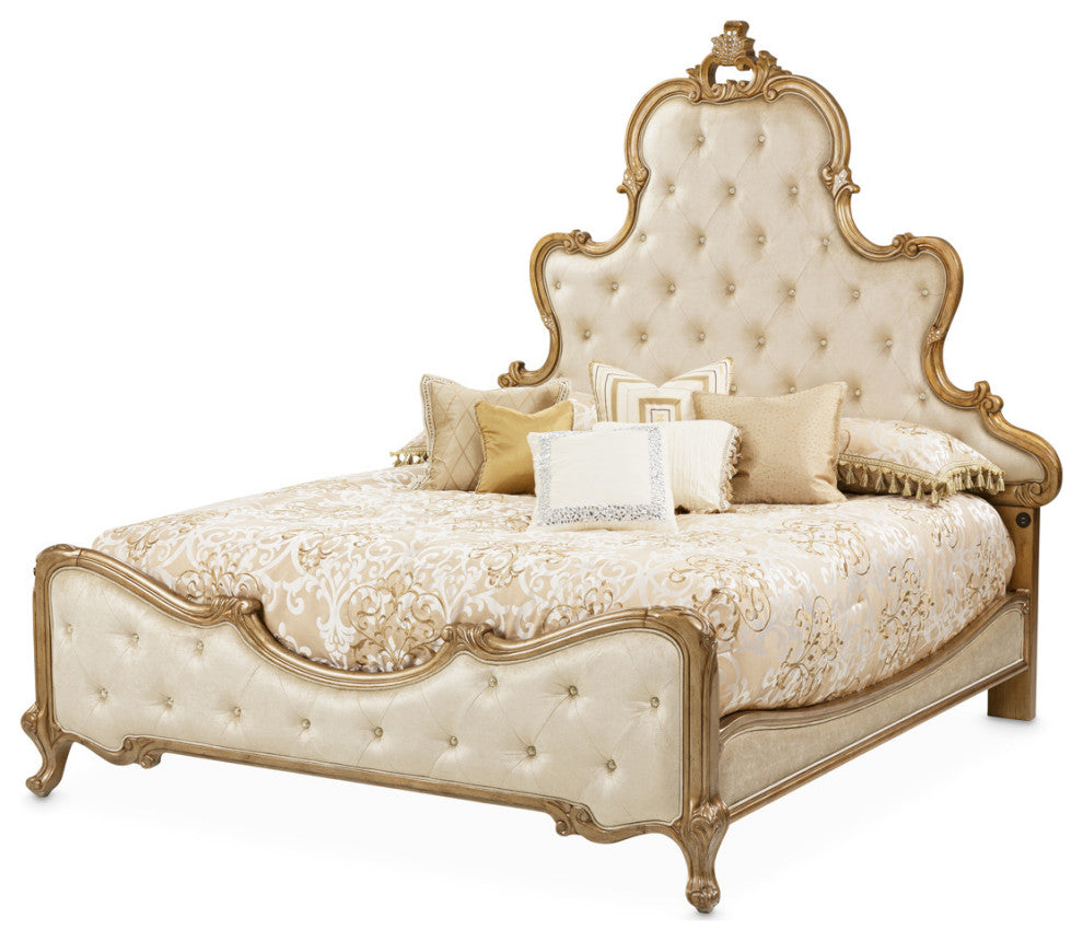 AICO Furniture Platine de Royale 3-Piece California King Panel Bedroom Set