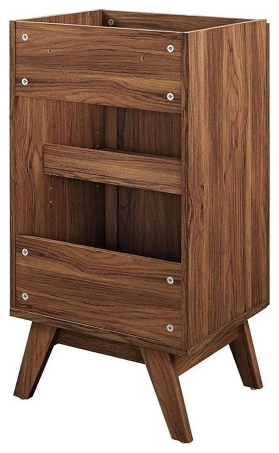 Modway Soma 18" Adjustable Shelf Wood Bathroom Vanity Cabinet in Walnut