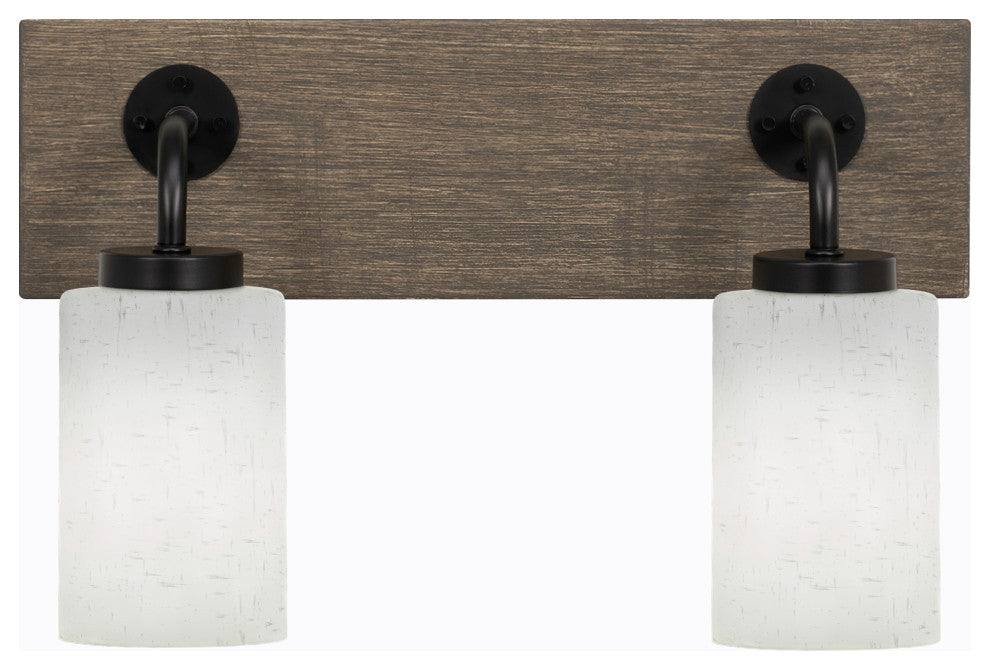 Oxbridge, Bath Bar, Matte Black & Painted Distressed Metal, 4" White Muslin