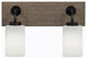 Oxbridge, Bath Bar, Matte Black & Painted Distressed Metal, 4" White Muslin