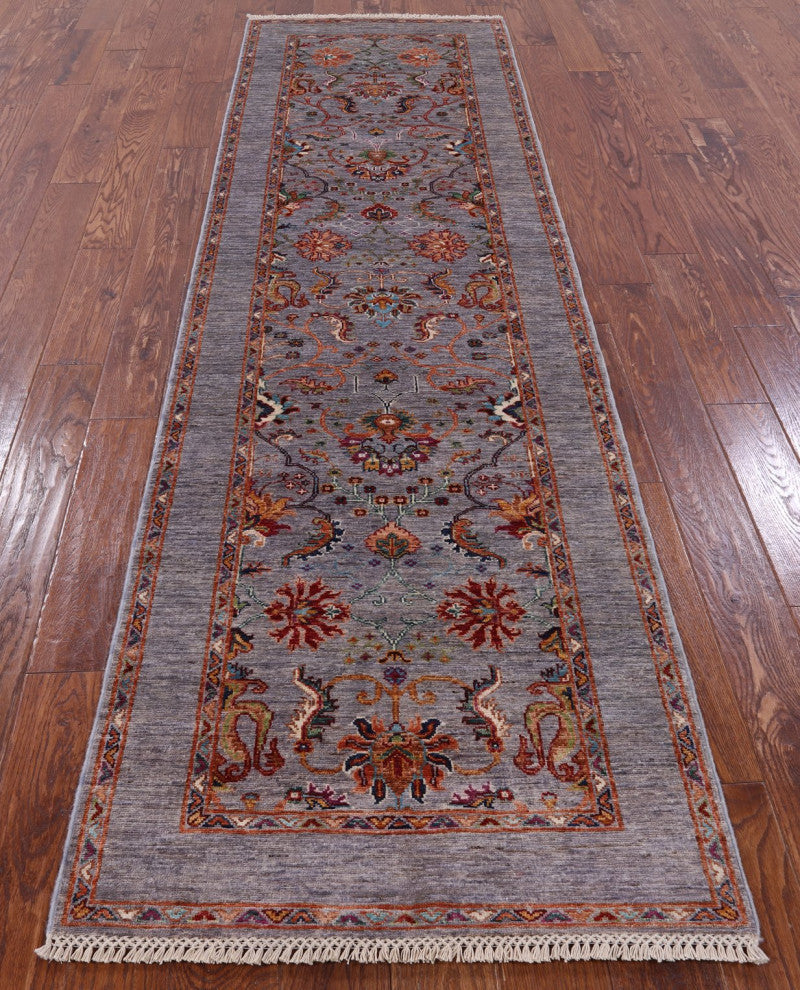 Runner Handmade Persian Tabriz Wool Rug 2' 9" X 9' 9" Q8405