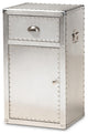 French Industrial Silver Metal 1-Door Accent Storage Cabinet