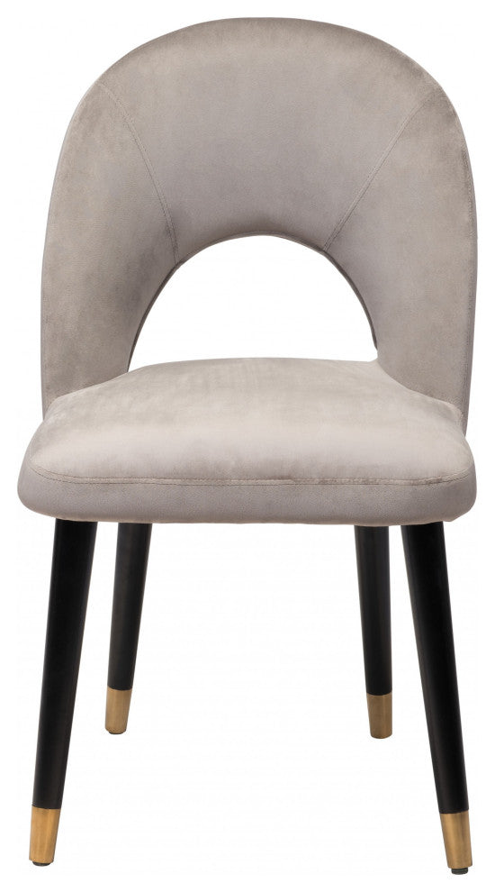 Set of Two Gray Thick Loop Back Dining Chairs