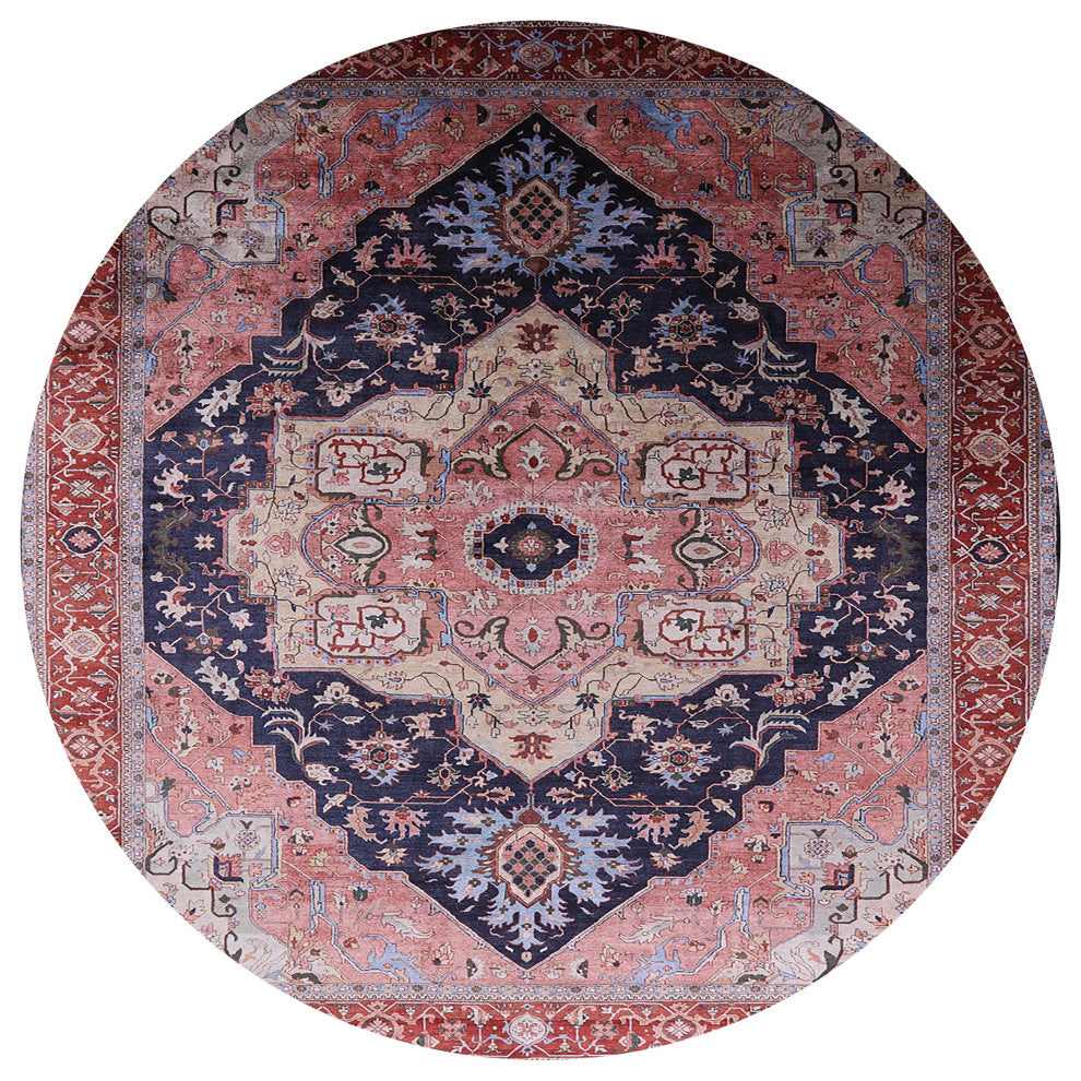 Ahgly Company Indoor Round Mid-Century Modern Area Rugs, 8' Round