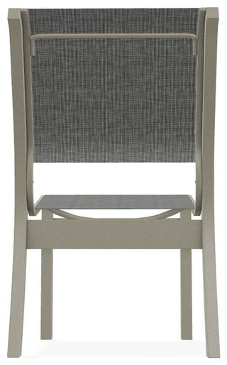 Leeward Sling Stackable Outdoor Dining Chair, Anchor/Storm