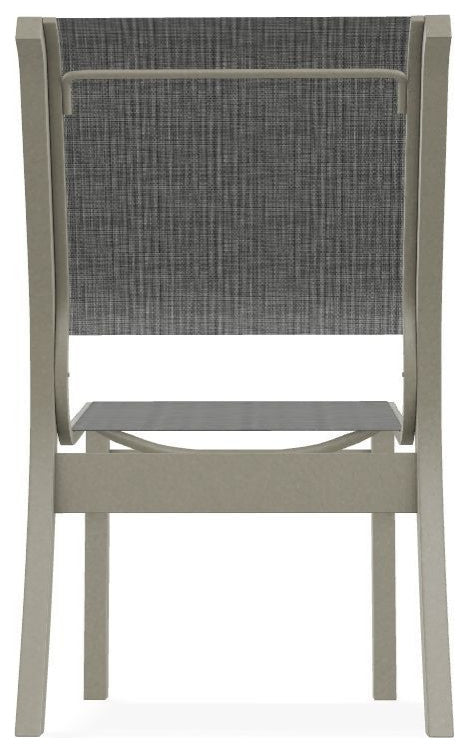 Leeward Sling Stackable Outdoor Dining Chair, Anchor/Storm