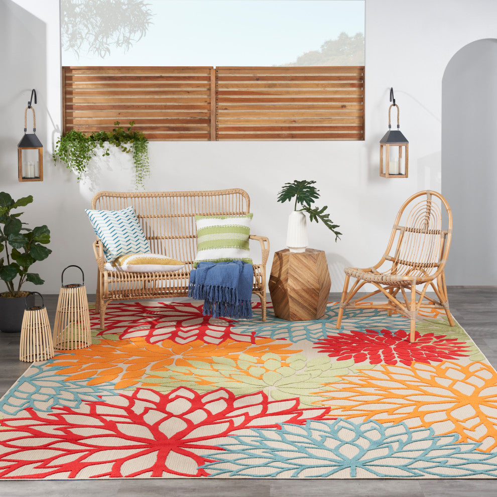 Nourison Aloha 9' x 12' Green Tropical Area Rug