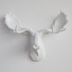 Faux Taxidermy Moose Head Wall Mount, White