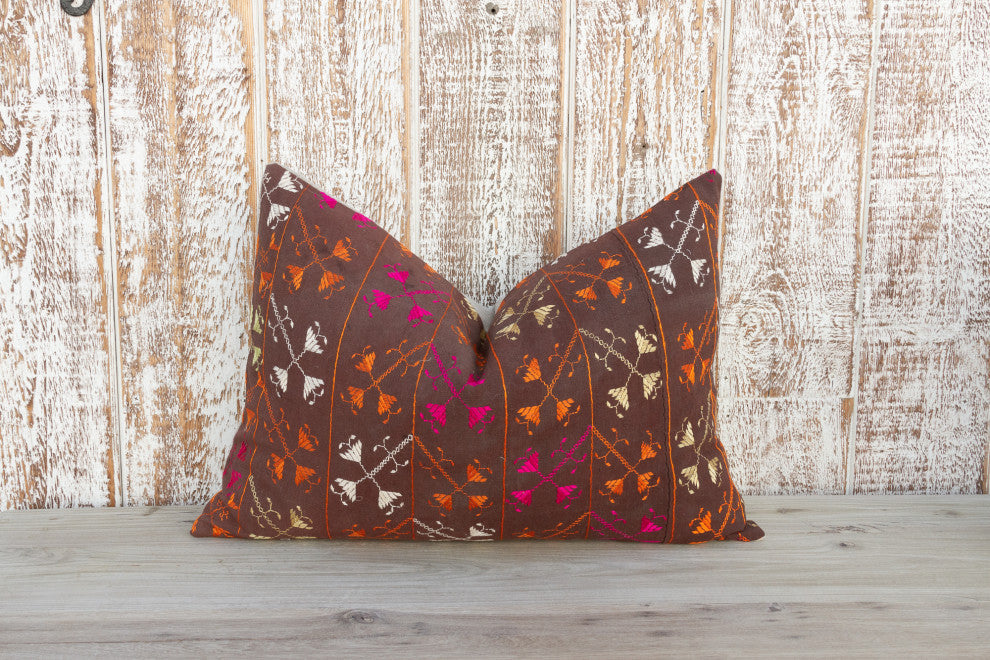 Shri Antique Indian Folk Lumbar Pillow