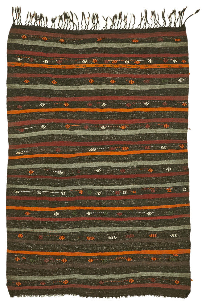 Rug N Carpet - Handmade Oriental 7' 0'' x 10' 1'' Vintage Goat Hair Kilim Rug