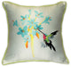 Pair of Betsy Drake Blue Hummingbird Large Pillows 18 Inch x 18 Inch