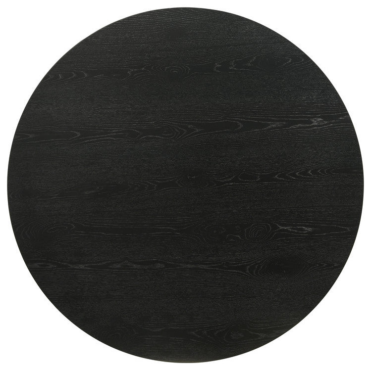 Jasper Ebony Black 22"W Round End Table with Pedestal Base