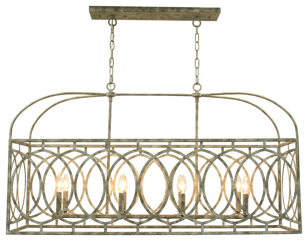Marlo Gray Large Rectangular Chandelier, 46"