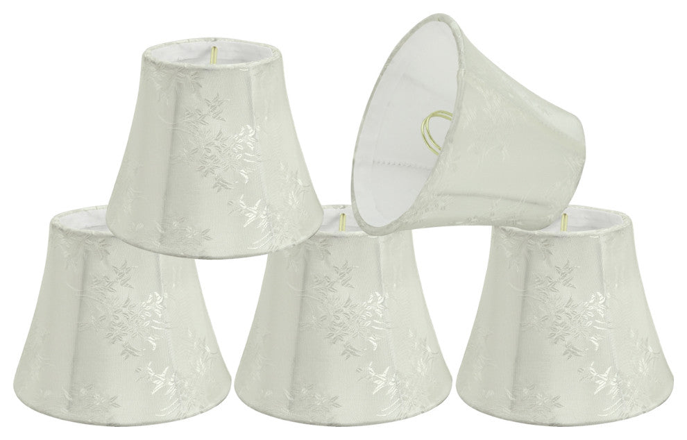 30272-5 Small Bell  Chandelier Clip On Lamp Shade Ivory 3"x5"x4"