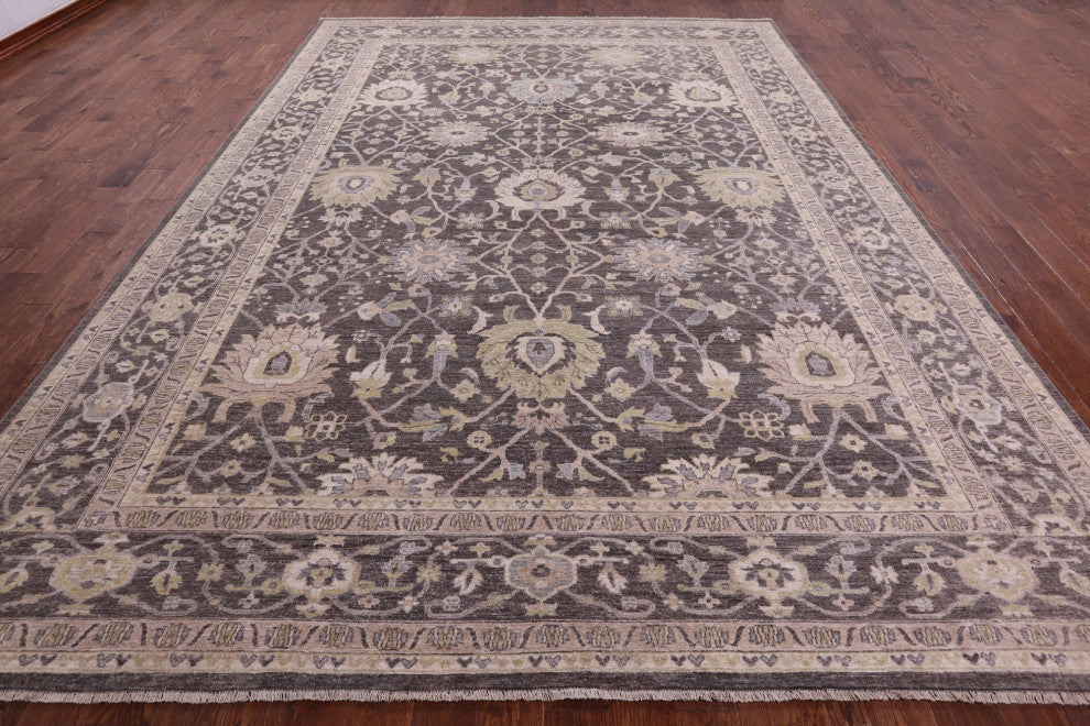 9' 9" X 13' 9" Peshawar Handmade Wool Rug Q9539