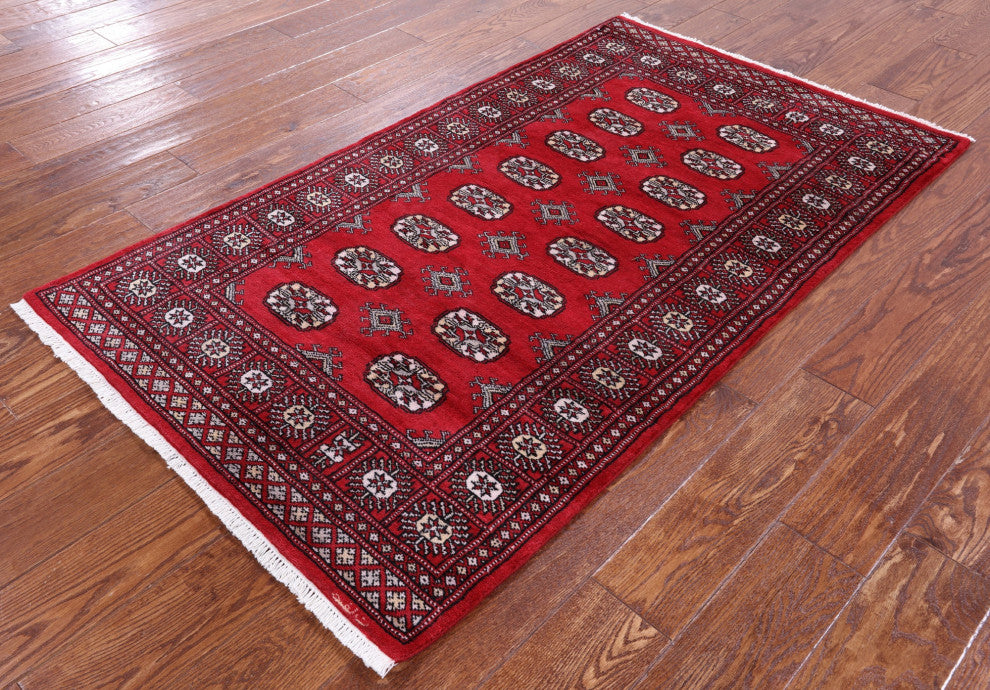 3' 1" X 5' 5" Handmade Signed Silky Bokhara Wool Rug - Q13813