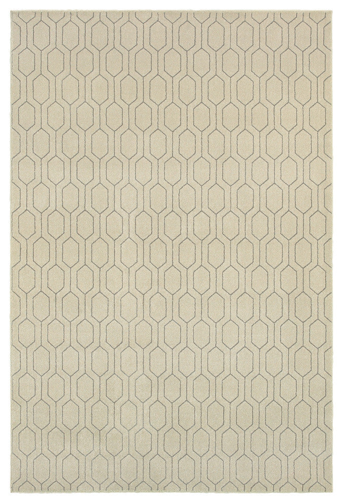 Oriental Weavers Ellerson Ivory/Grey Geometric Indoor Area Rug 5'3"X7'6"