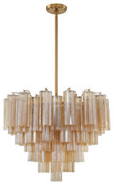 Addis 12 Light Chandelier, Aged Brass