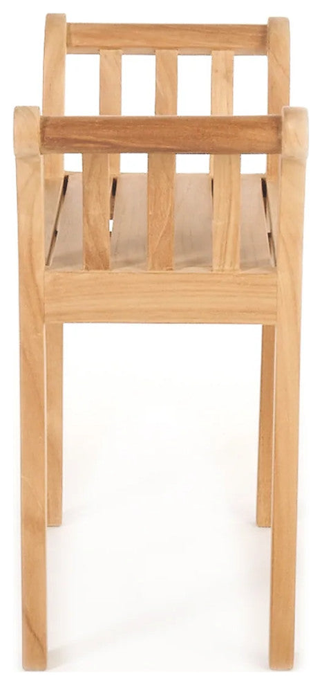 Teak Backless Bench-Stool Empire with Handles