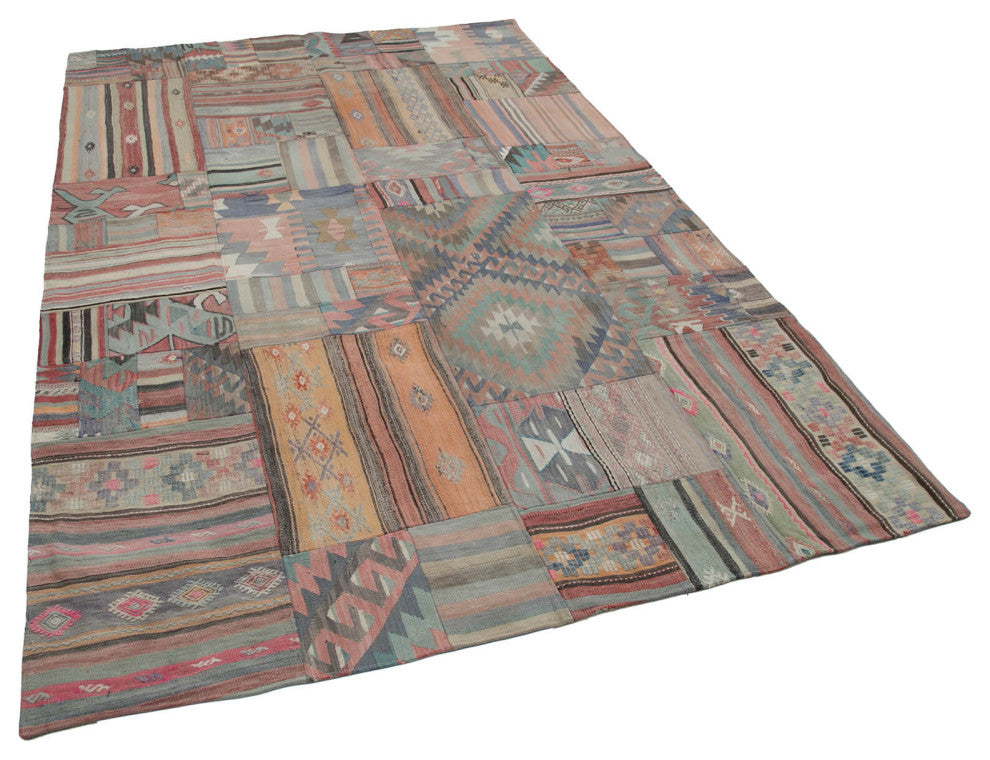 Rug N Carpet - Handmade Turkish 6' 8'' x 9' 11'' Vintage Patchwork Kilim Rug