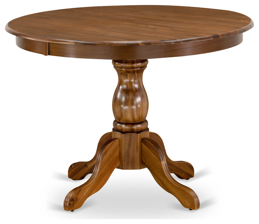3Pc Table, Chairs Dining Set, 2 Grey Kitchen and Dining Chairs, Acacia Walnut