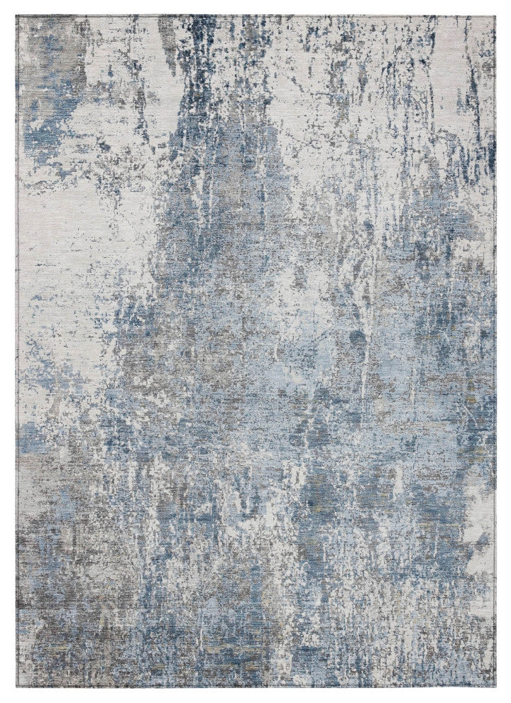 Machine Washable Indoor/Outdoor Chantille ACN1765 Blue 8' x 10' Rug