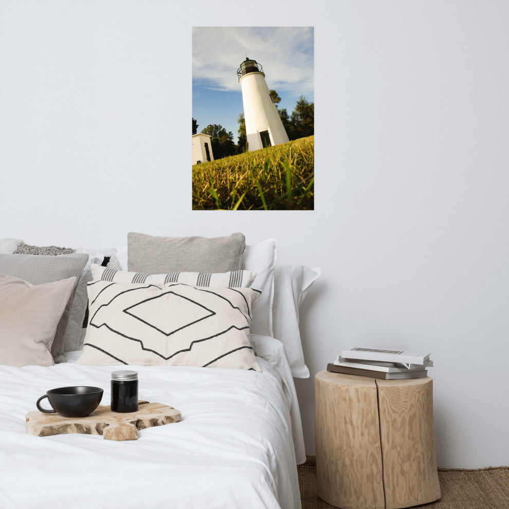 Turkey Point Lighthouse Landscape Photo Unframed Wall Art Print, 24" X 36"