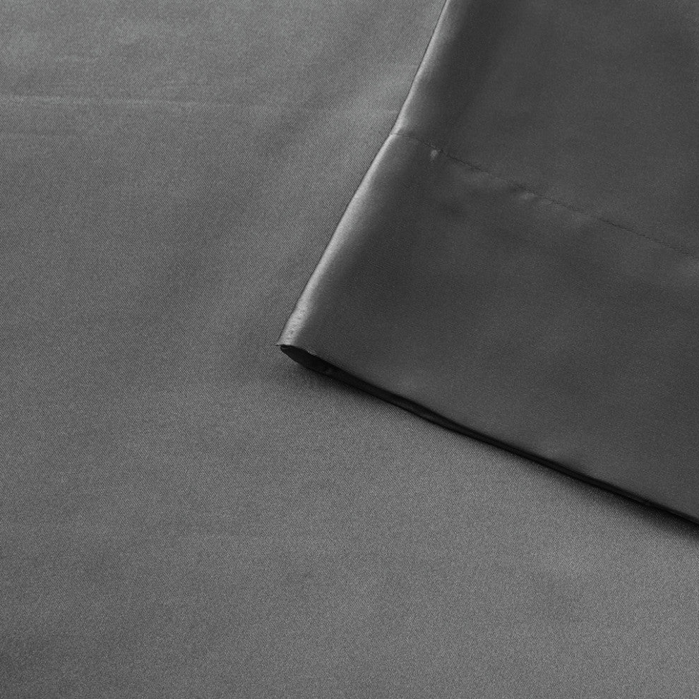 Madison Park Essentials Satin Luxury 6 PC Sheet Set, Grey