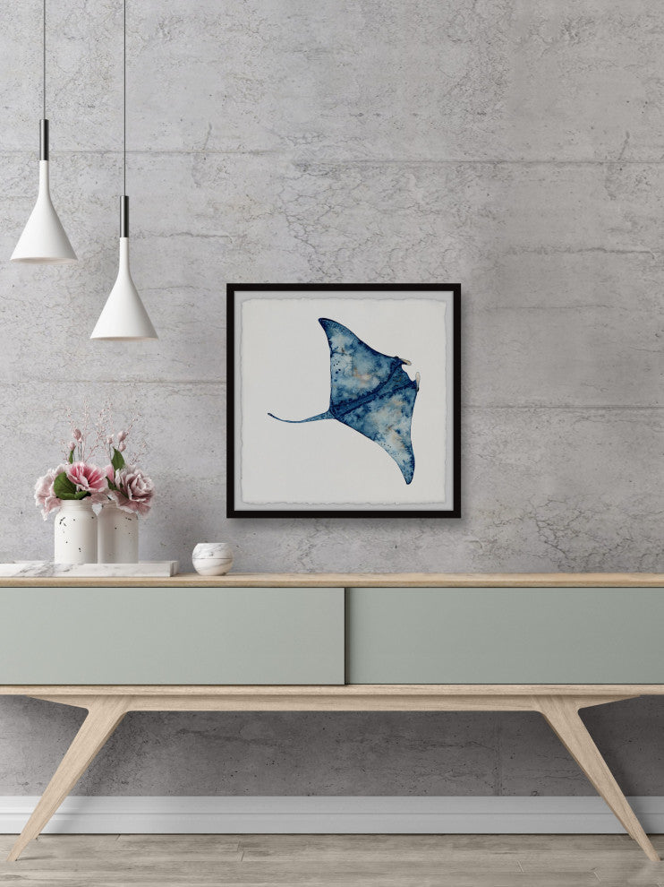 "Wild Stingray" Framed Painting Print, 32x32
