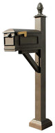 Westhaven System-Lewiston Mailbox, Square Collar, Pineapple Finial, Bronze