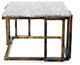 Granite Top Plant Stand with Tubular Base, Black and Gray