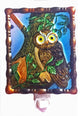 Hand Painted Owl Night Light with Glass Shade