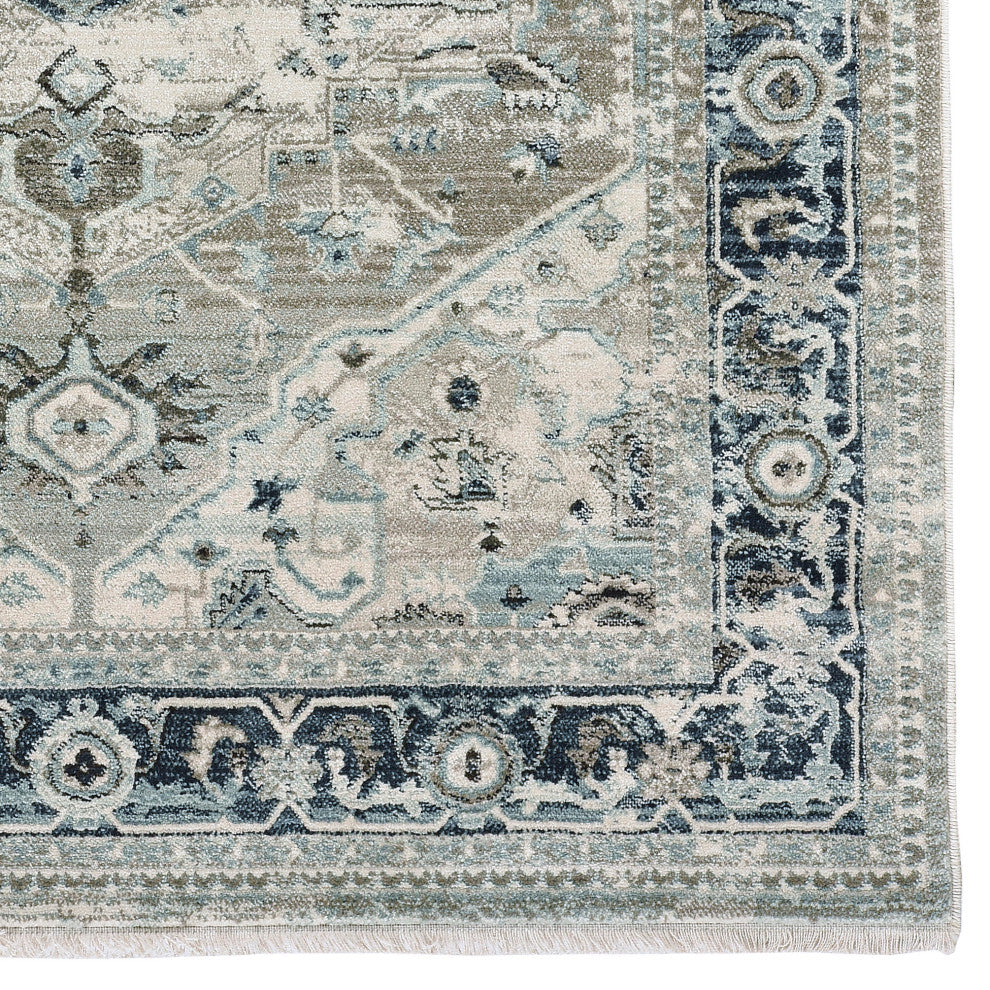 Alden-Heriz Woven Area Rug, Silver Grey, Rectangle, 12'x9'