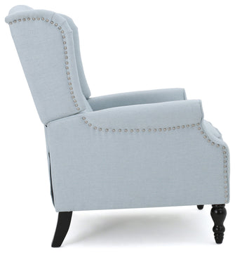 GDF Studio Elizabeth Tufted Back Recliner, Light Sky/Fabric