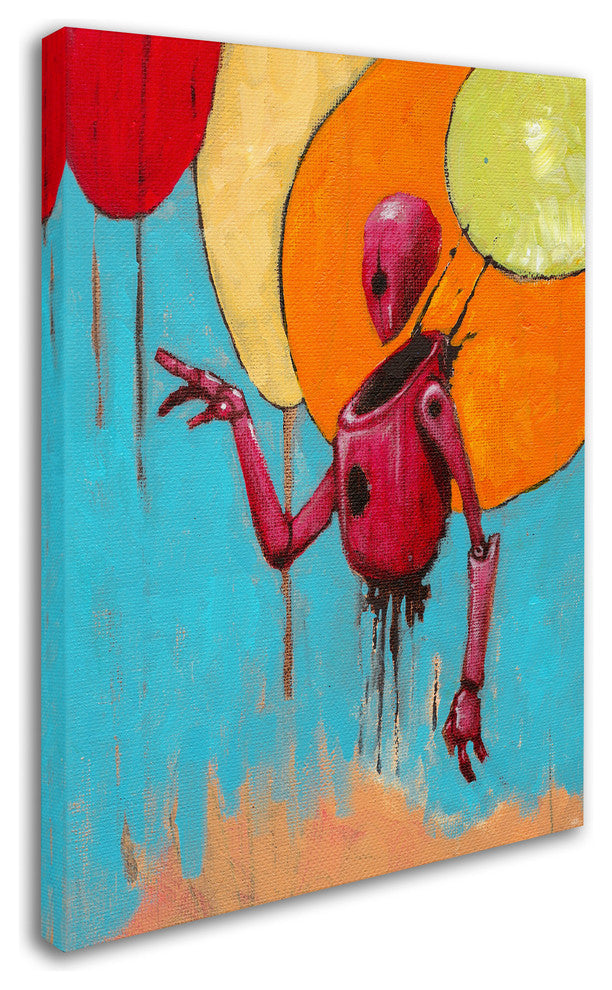 'Red Junk Robot' Canvas Art, 24x18