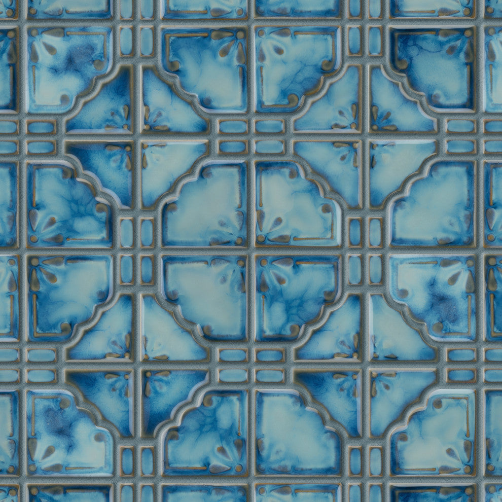 Hudson Moonbeam Porcelain Mosaic Floor and Wall Tile, Marine