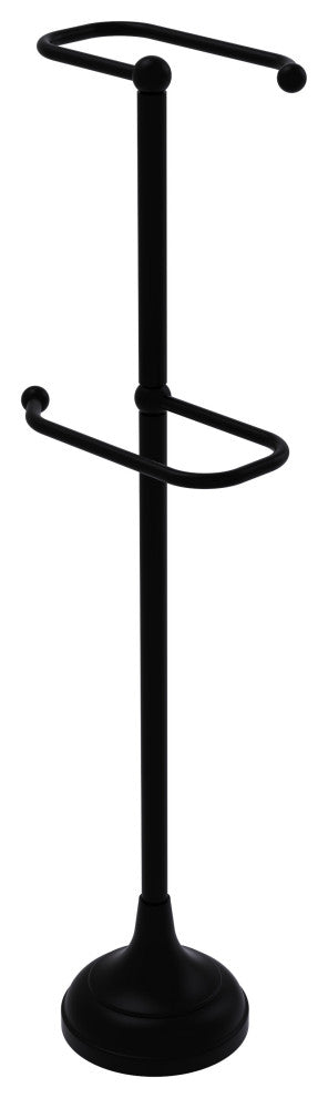 Free Standing Two Roll Toilet Tissue Stand, Matte Black
