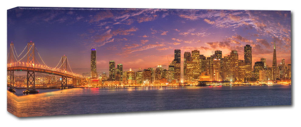Doug Cavanah 'Sf With Bay Bridge' Canvas Art, 10x32